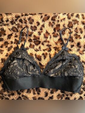 Black Lace Bralette with Bows